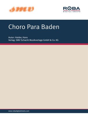 cover image of Choro Para Baden